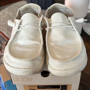 Hey Dude white Slip-On Shoes